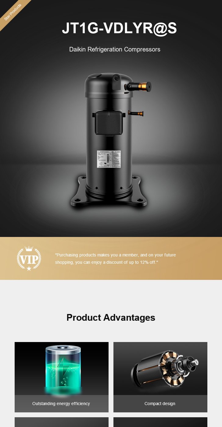 Daikin Compressor JT1G-VDLYR@S JT1G-VDLYR, technical parameters pdf, structure diagram